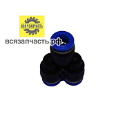 Пневмофитинг пневматический двойной V-образный соединение цанговое Ø 8х8х8 мм