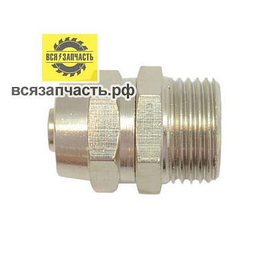 Соединитель трубок резьба M3/8/Ёлочка Ø 10 мм с креплением под гайку