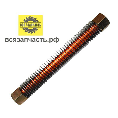 Трубка нагнетательная для воздушного компрессора, длиной 120 мм, резьба на гайках - 16 мм, ø - 8 мм, Ø - 10 мм