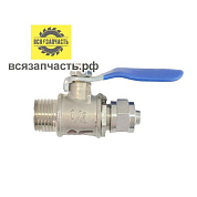 Шаровой кран флажок для компрессора M1/4- Ёлочка Ø 8 мм с креплением под гайку VZ