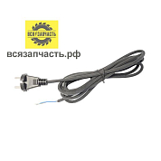 Шнур с вилкой для УШМ длинна 2,5 м, до 1,5 кВт (2*0,75*2,5м)