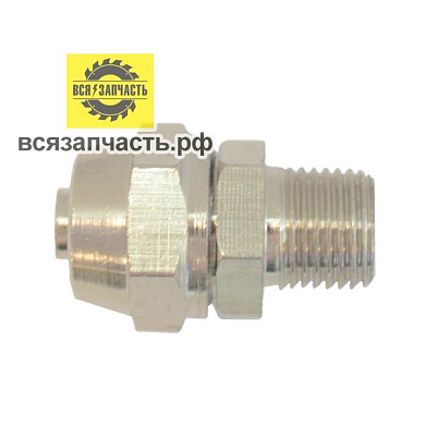 Соединитель пластиковых трубок резьба M1/8 - Ёлочка Ø 8 мм с креплением под гайку