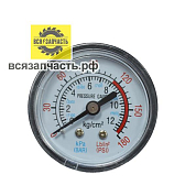 Манометр для воздушного компрессора горизонтальный большой M1/4, до 12 Bar VZ