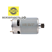 Двигатель HRS-550S для аккумуляторного шуруповерта ИНТЕРСКОЛ, BOSCH 14 В с ответной шестерней (d10,