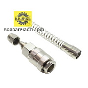 Штуцер быстросъемный RAPID мама/Ёлочка Ø 8 мм с креплением под гайку с защитной пружиной