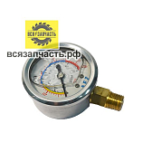 Манометр для воздушного компрессора с глицерином вертикальный, M1/4, до 6 Bar