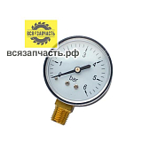 Манометр для воздушного компрессора вертикальный, до 6 атмосфер, M1/4