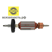 Якорь для УШМ подходит для МАКИТА (аналог) 9565C ULTRA PRO (L-190 мм, D-35.5 мм, лыска 5х6, резьба М6 (шаг 1.0 мм))