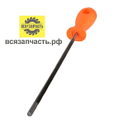 Круглый напильник для заточки цепей бензопил с прорезиненной ручкой 200х4.8 ммVZ