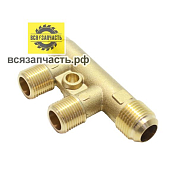 Гребенка для воздушного компрессора резьба - M3/4х M3/8х M3/8 с аварийным клапаном