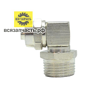 Соединитель уголок пластиковых трубок резьба M3/8 - Ёлочка Ø 8 мм с креплением под гайку