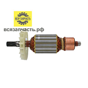 Якорь для отбойного молотка ИНТЕРСКОЛ М25 и М30/2000В (L-207 мм, D-57 мм, расстояние между запорн. шейками 162 мм, 9 зубов, наклон вправо)