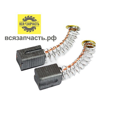 Электроугольная щетка 6х6х9 проточка с 2 сторон, пружина пятак для эксцентриковой шлифмашины ИНТЕРСКОЛ ПШМ 125/270 VZ