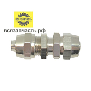 Соединитель пластиковых трубок под шланг ёлочка Ø 8х8 мм с креплением под гайку