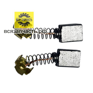 Электроугольная щетка 5х8х10 пружина, пятак-уши для электролобзика ИНТЕРСКОЛ МП-100 VZ