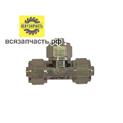 Тройник соединитель пластиковых трубок под шланг 8х8х8 мм с креплением под гайку