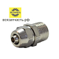 Соединитель трубок резьба M1/4/Ёлочка Ø 6 мм с креплением под гайку