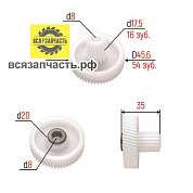 Шестерня привода пластиковая подходит к мясорубкам Ротор-Дива с мет. втулкой (мал) d-45